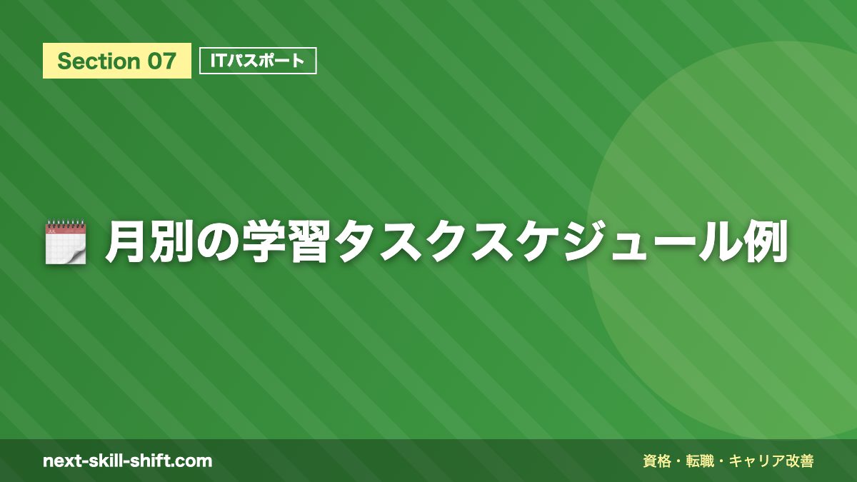 🗓️ 月別の学習タスクスケジュール例