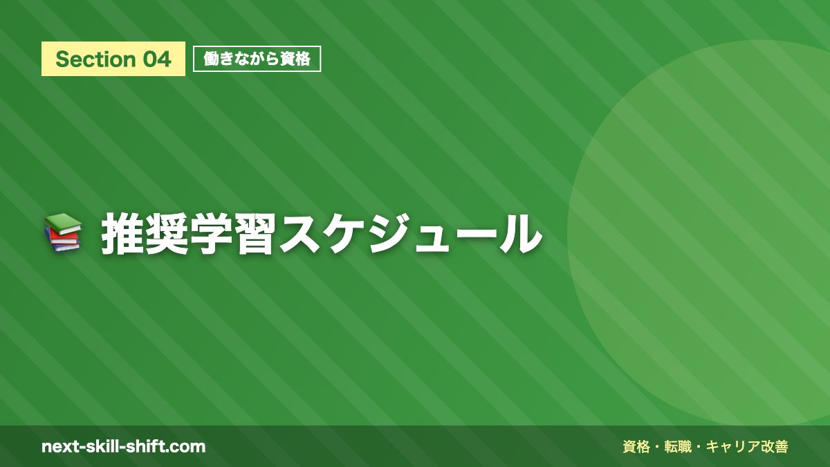 📚 推奨学習スケジュール