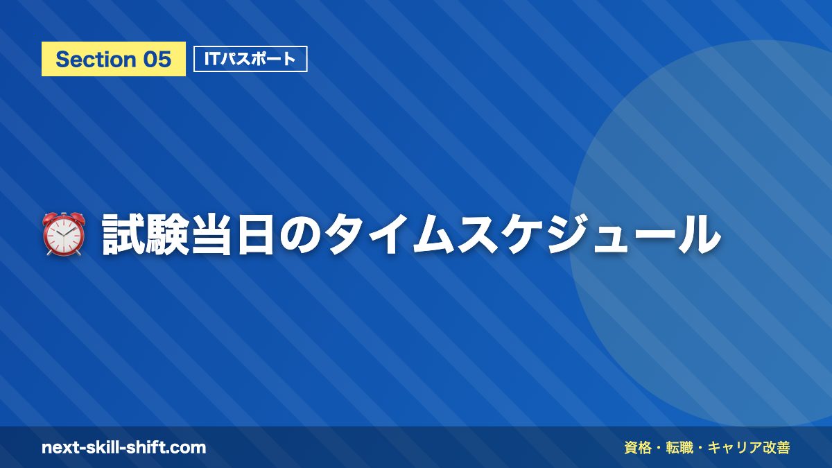 ⏰ 試験当日のタイムスケジュール