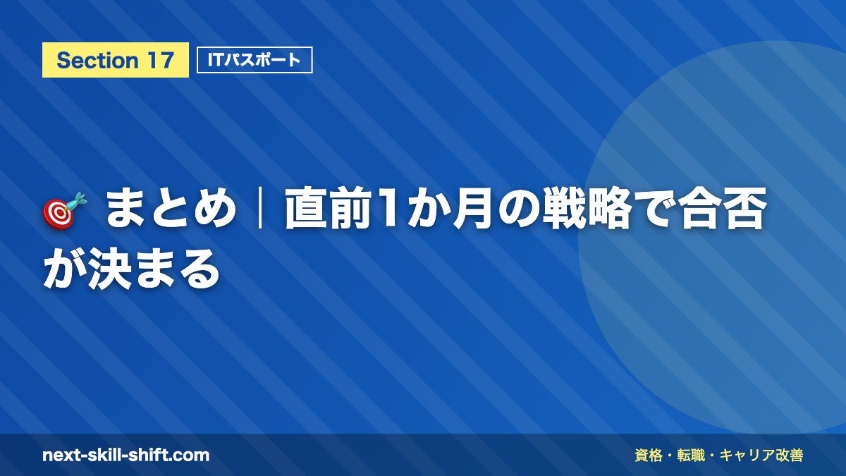 🎯 まとめ|直前1か月の戦略で合否が決まる
