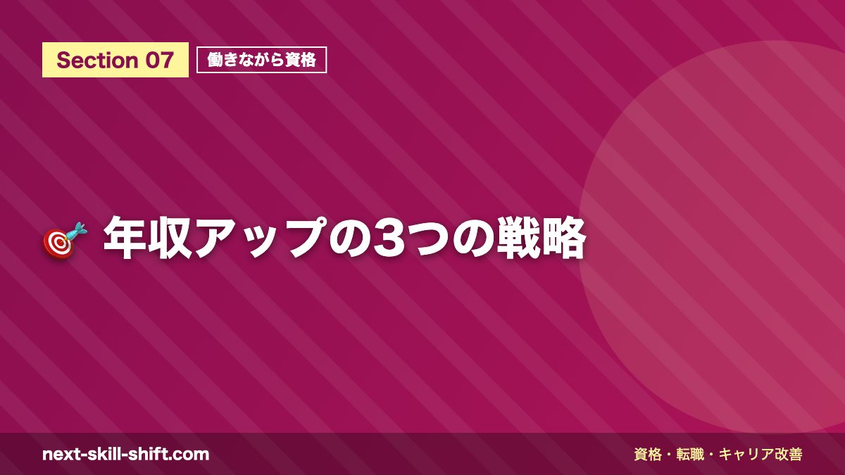 🎯 年収アップの3つの戦略