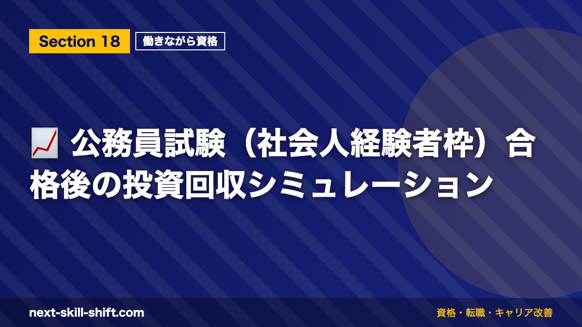 📈 公務員試験(社会人経験者枠)合格後の投資回収シミュレーション