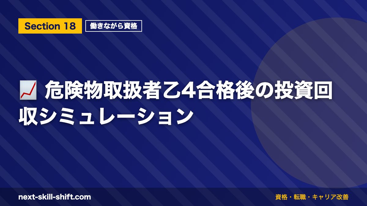 📈 危険物取扱者乙4合格後の投資回収シミュレーション
