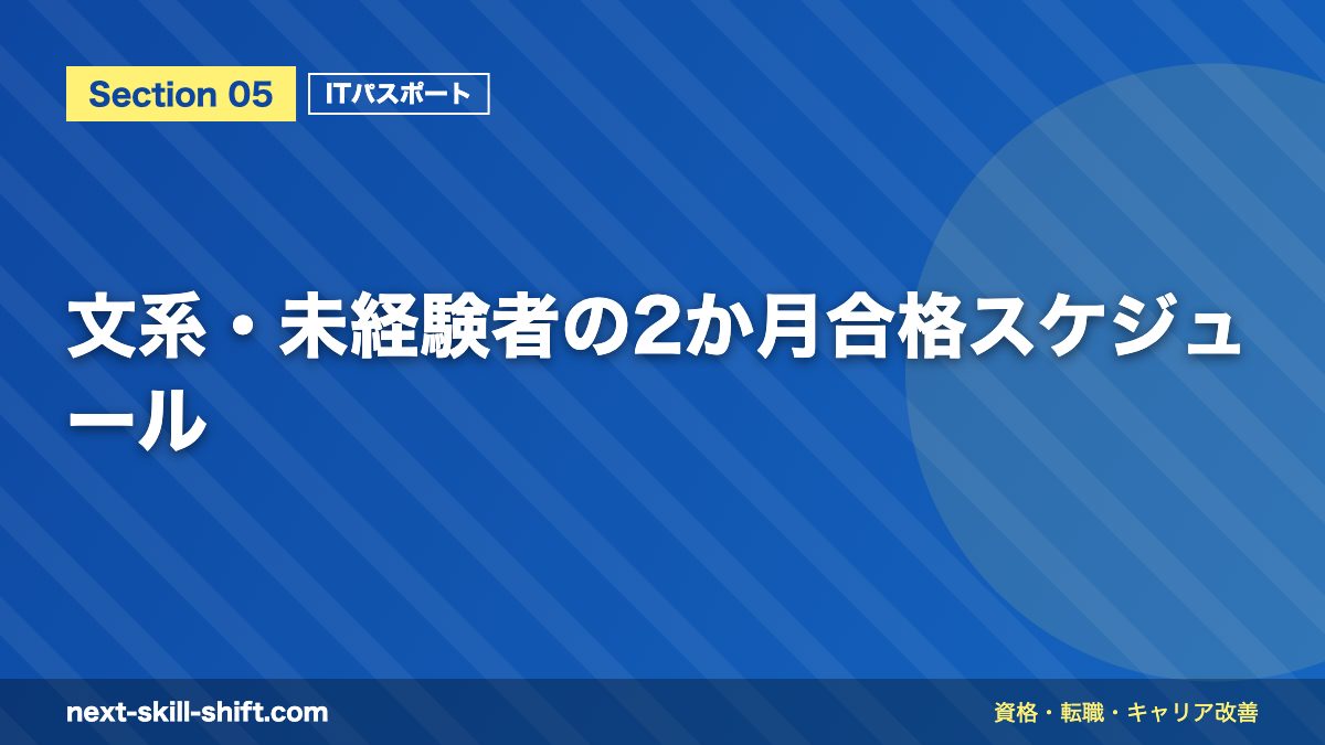 文系・未経験者の2か月合格スケジュール