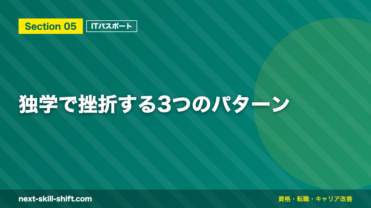 独学で挫折する3つのパターン