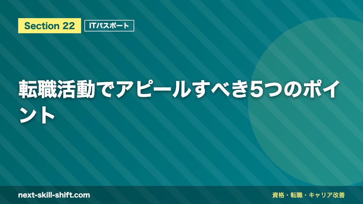 転職活動でアピールすべき5つのポイント