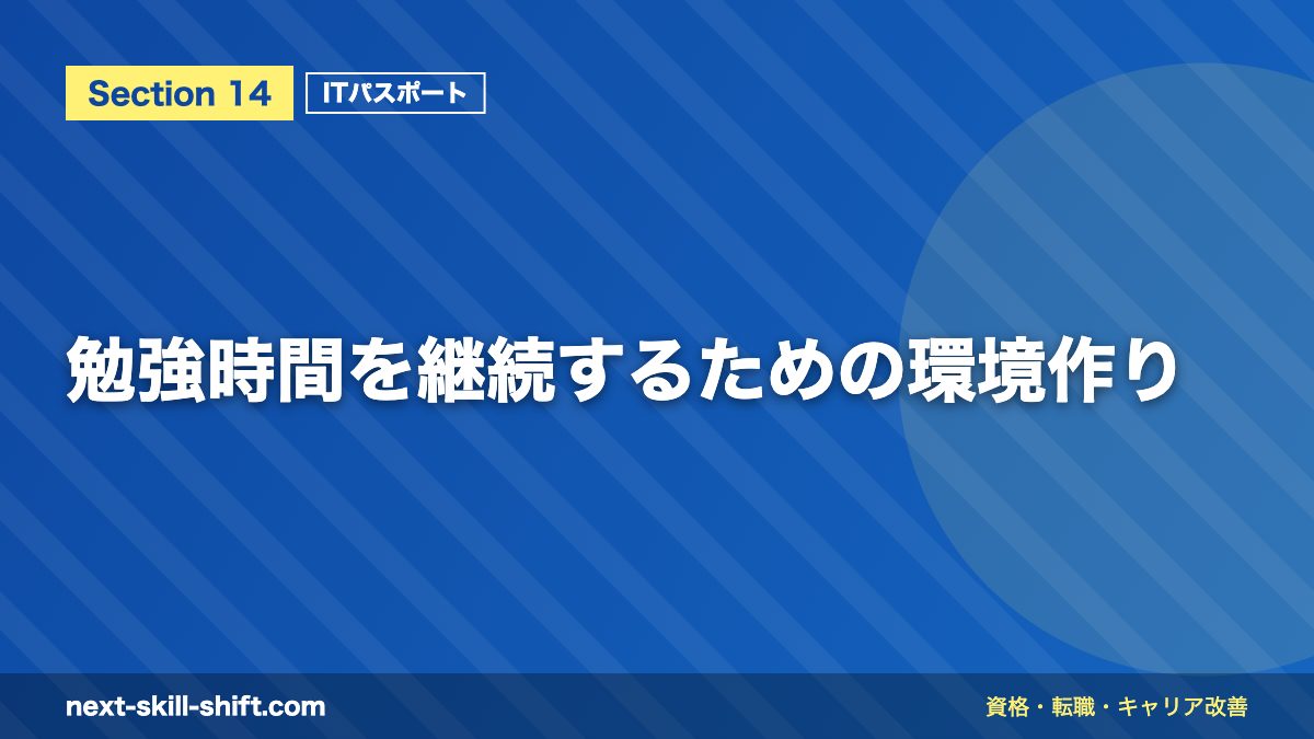 勉強時間を継続するための環境作り