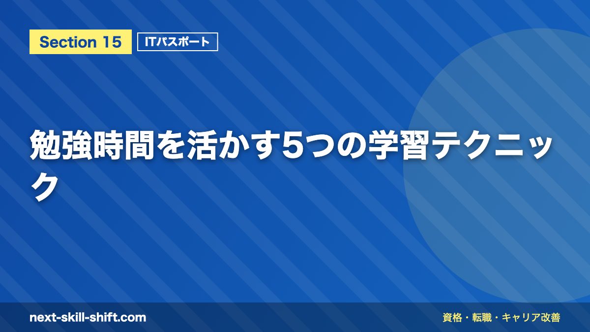 勉強時間を活かす5つの学習テクニック