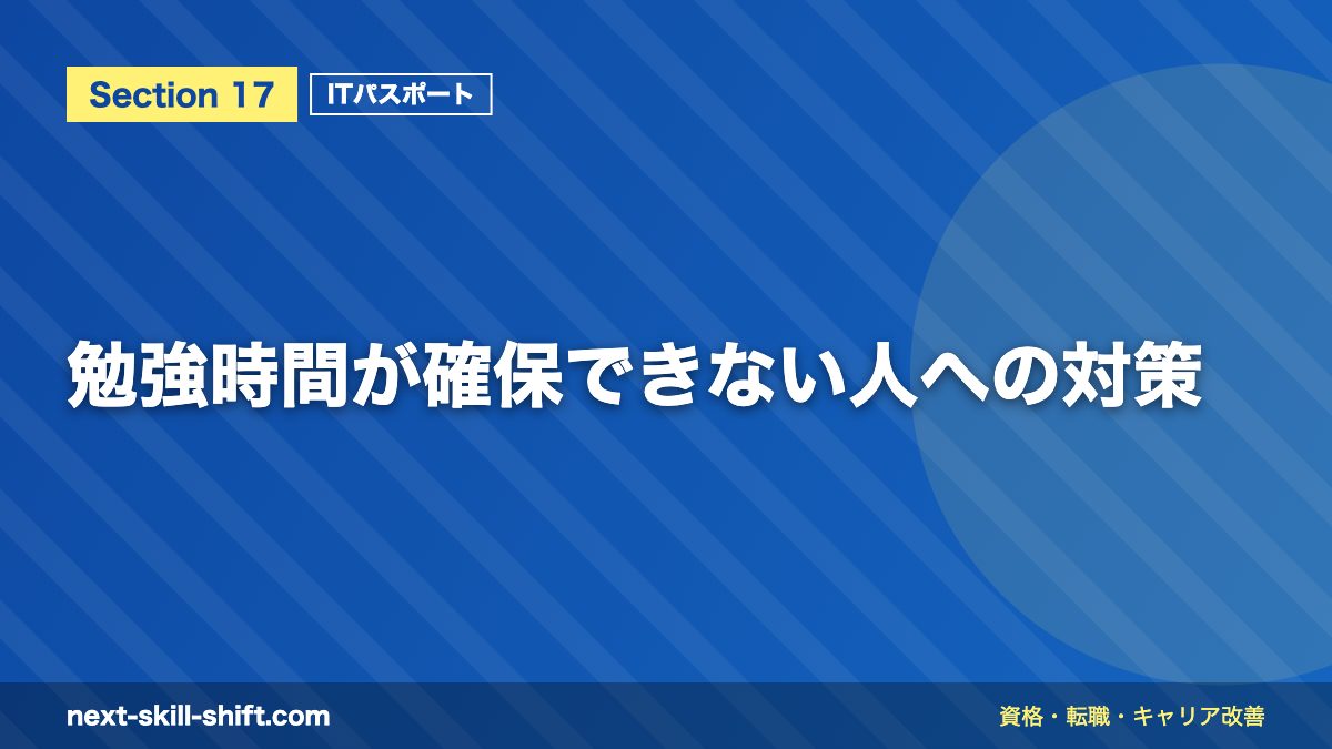 勉強時間が確保できない人への対策