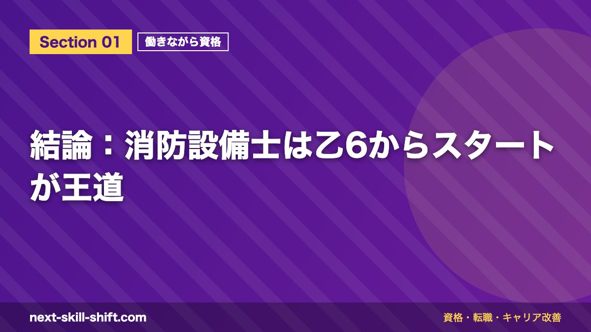 結論：消防設備士は乙6からスタートが王道