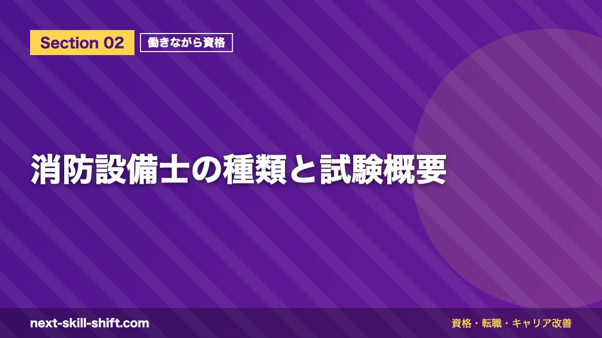 消防設備士の種類と試験概要