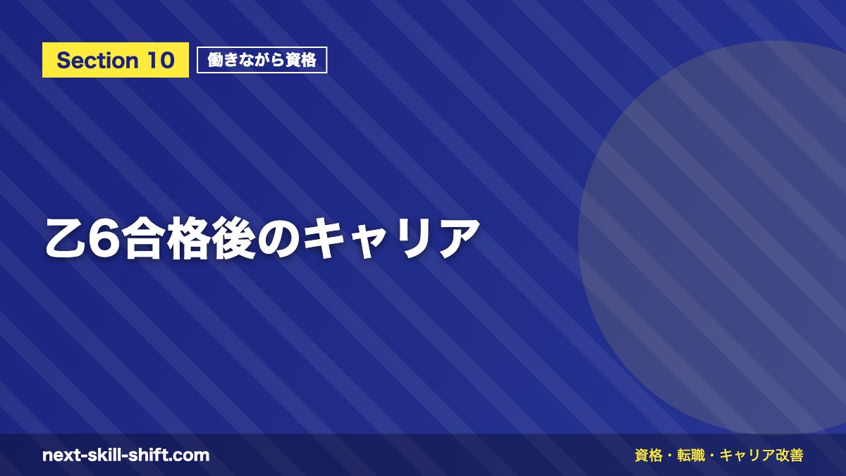 乙6合格後のキャリア