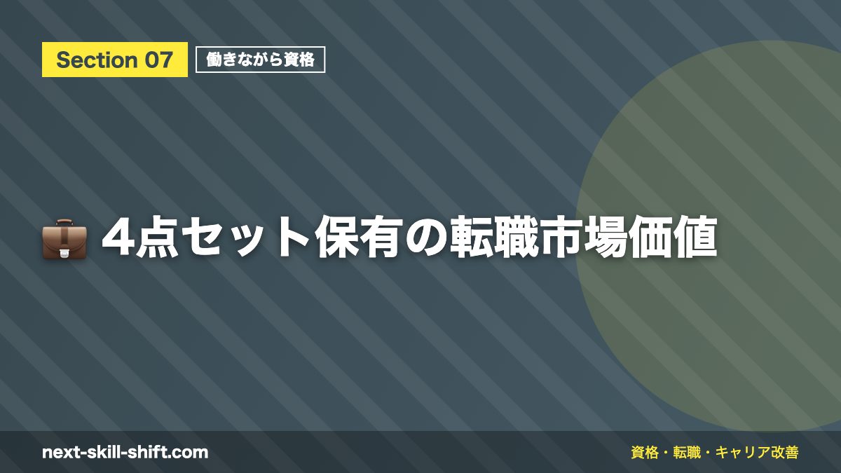 💼 4点セット保有の転職市場価値