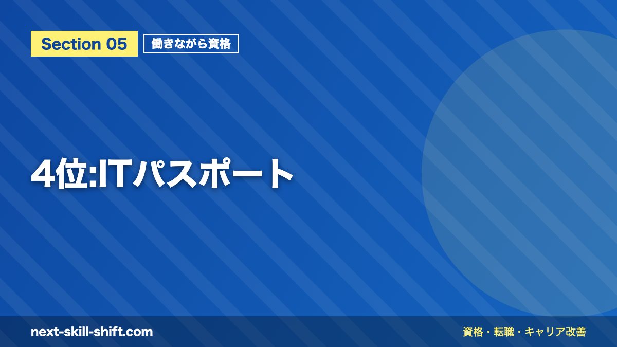 4位:ITパスポート
