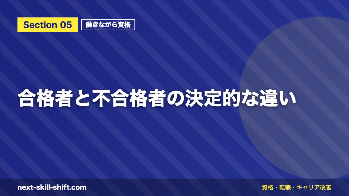 合格者と不合格者の決定的な違い