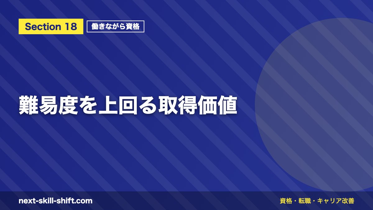難易度を上回る取得価値