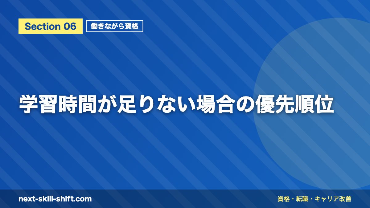 学習時間が足りない場合の優先順位