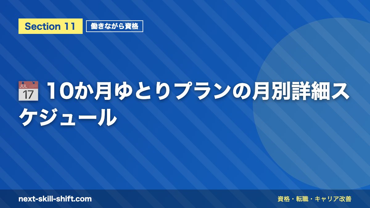 📅 10か月ゆとりプランの月別詳細スケジュール