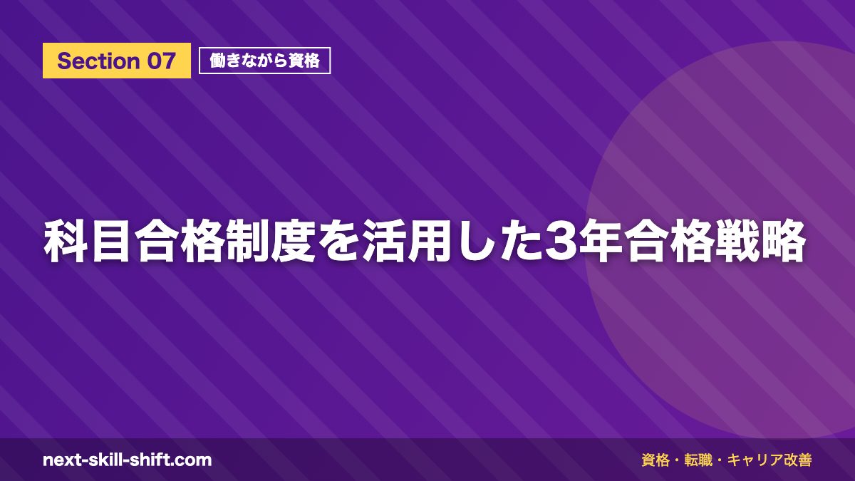 科目合格制度を活用した3年合格戦略