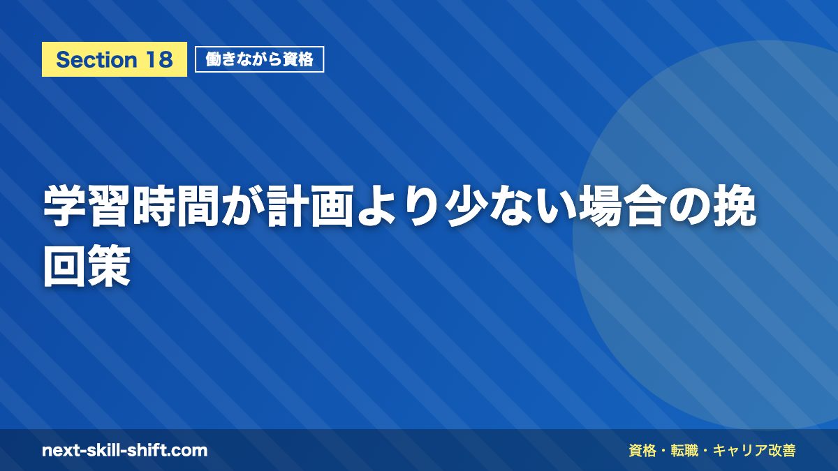 学習時間が計画より少ない場合の挽回策