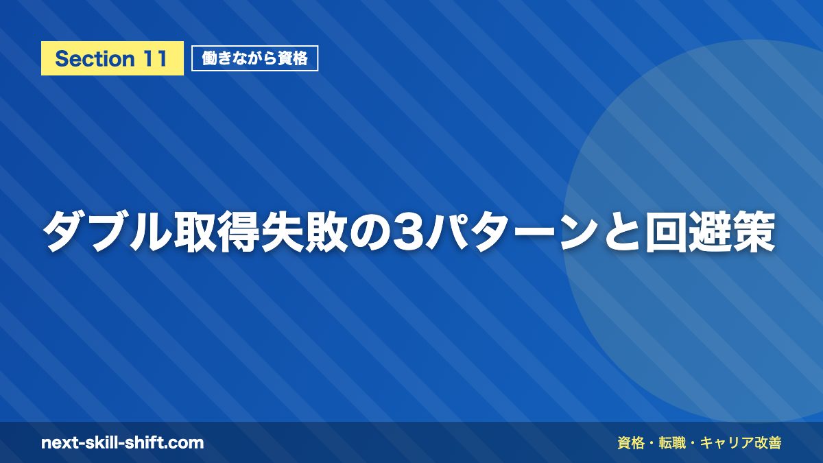 ダブル取得失敗の3パターンと回避策