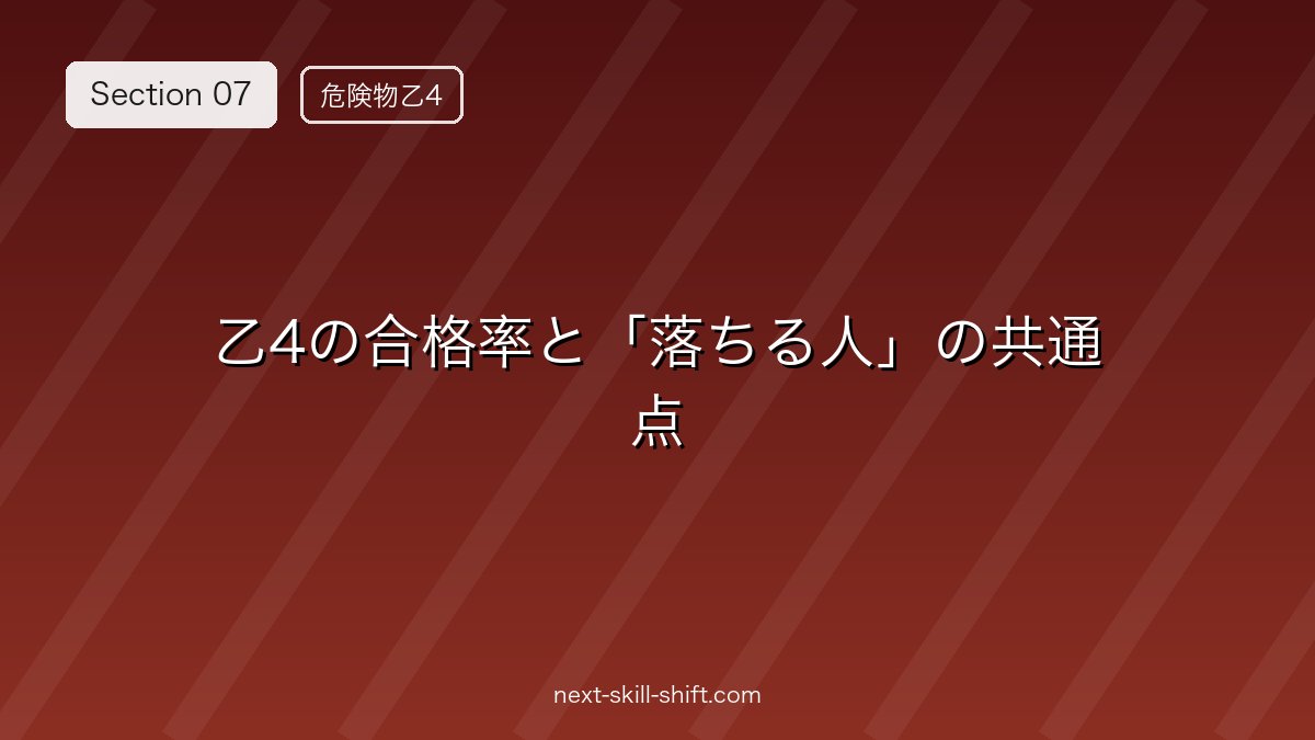 📊 乙4の合格率と「落ちる人」の共通点
