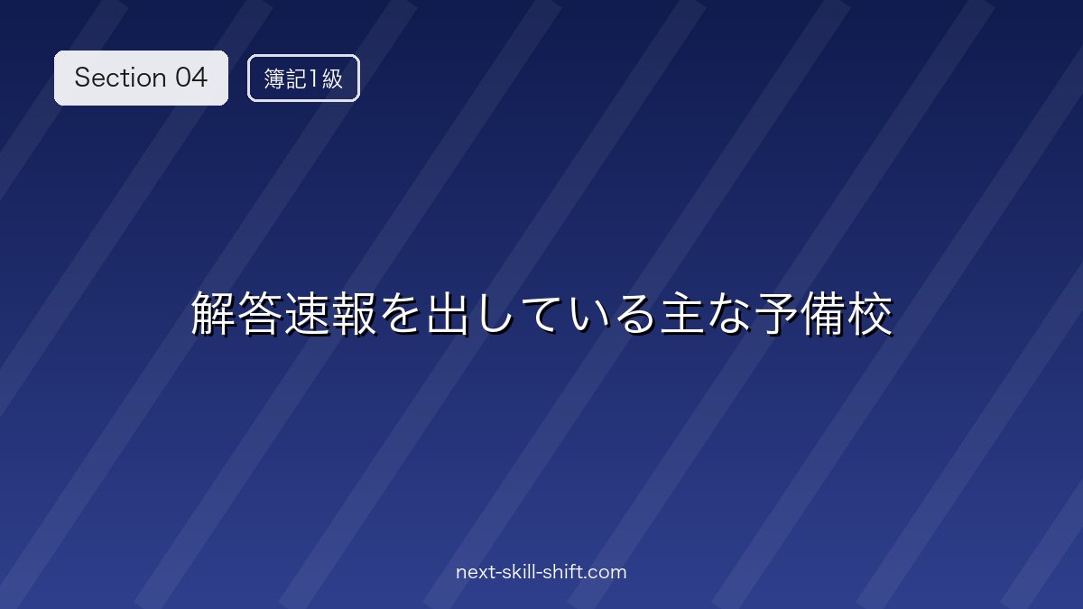 📢 解答速報を出している主な予備校