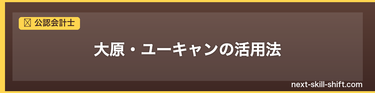 公認会計士：大原・ユーキャンの活用法